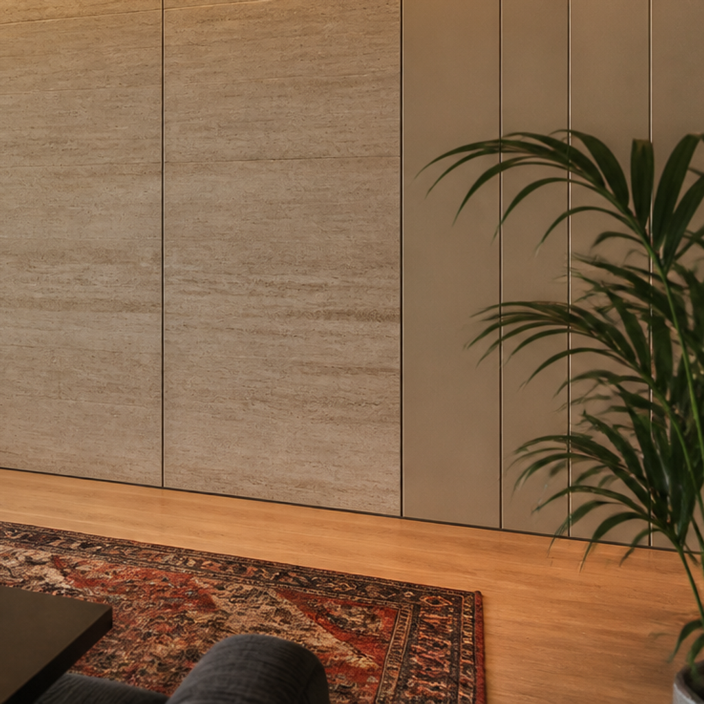 Parete full wall living Travertino Naturale 5