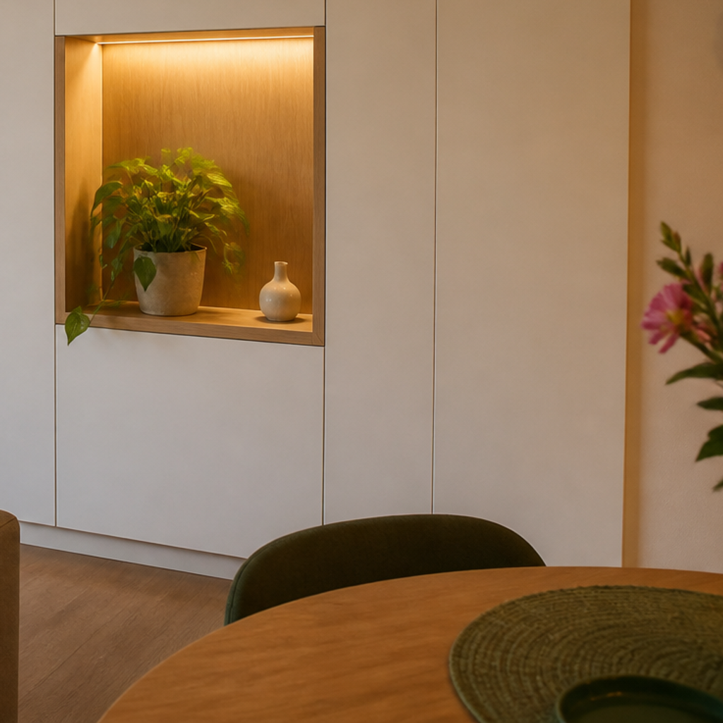 Parete small apartment Rovere Atelier 5