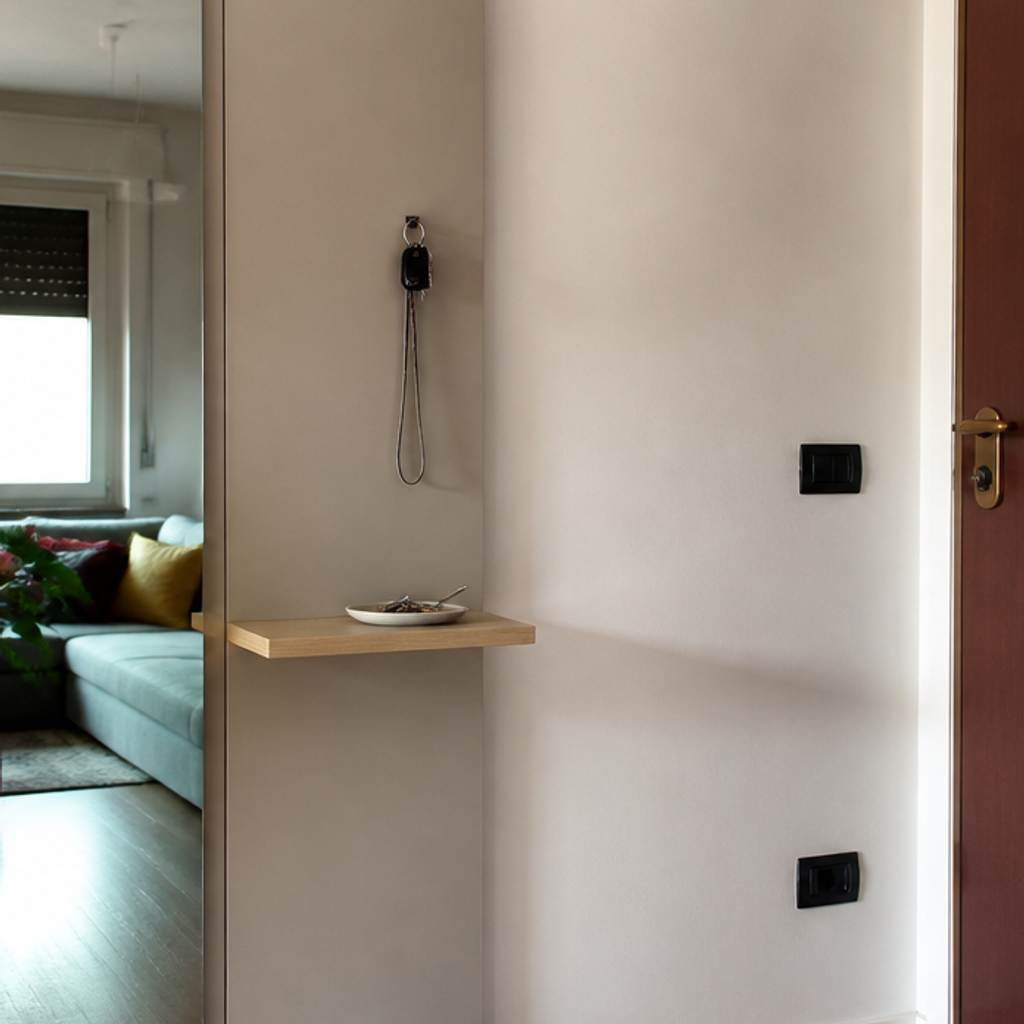 Parete Ingresso con specchio Rovere Calma 4