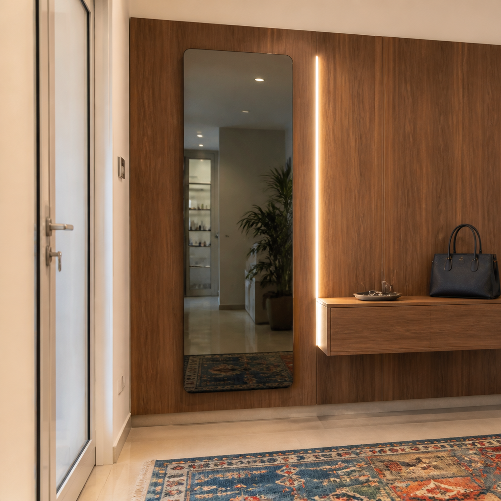 Parete Ingresso con specchio Noce Ritmo 2