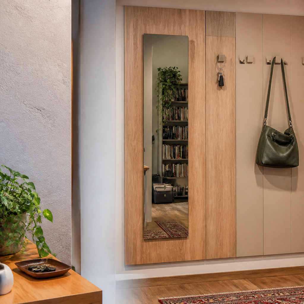 Parete Ingresso con appendiabiti Rovere Materia 2