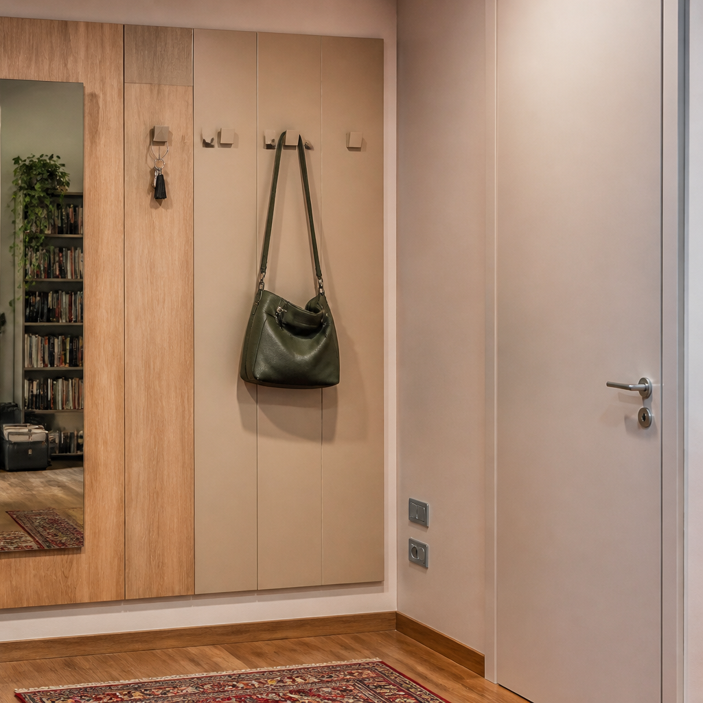 Parete Ingresso con appendiabiti Rovere Materia 3