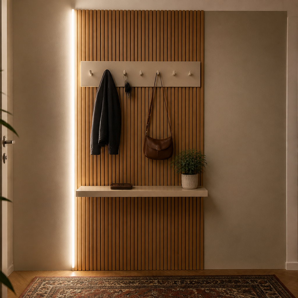 Parete Ingresso con appendiabiti Rovere Profilo 1