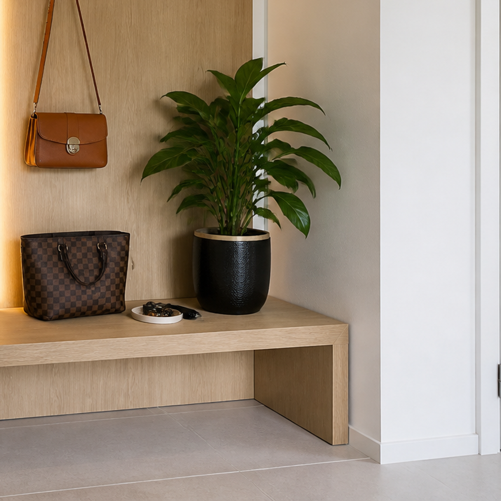 Parete Ingresso con panca Rovere Casa 5
