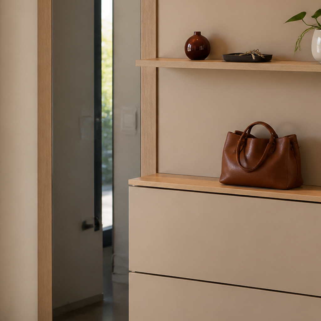 Parete Ingresso con scarpiera Rovere Calma 4