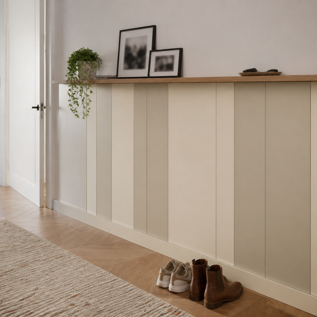 Parete Corridoio con boiserie bassa Rovere Aria 1
