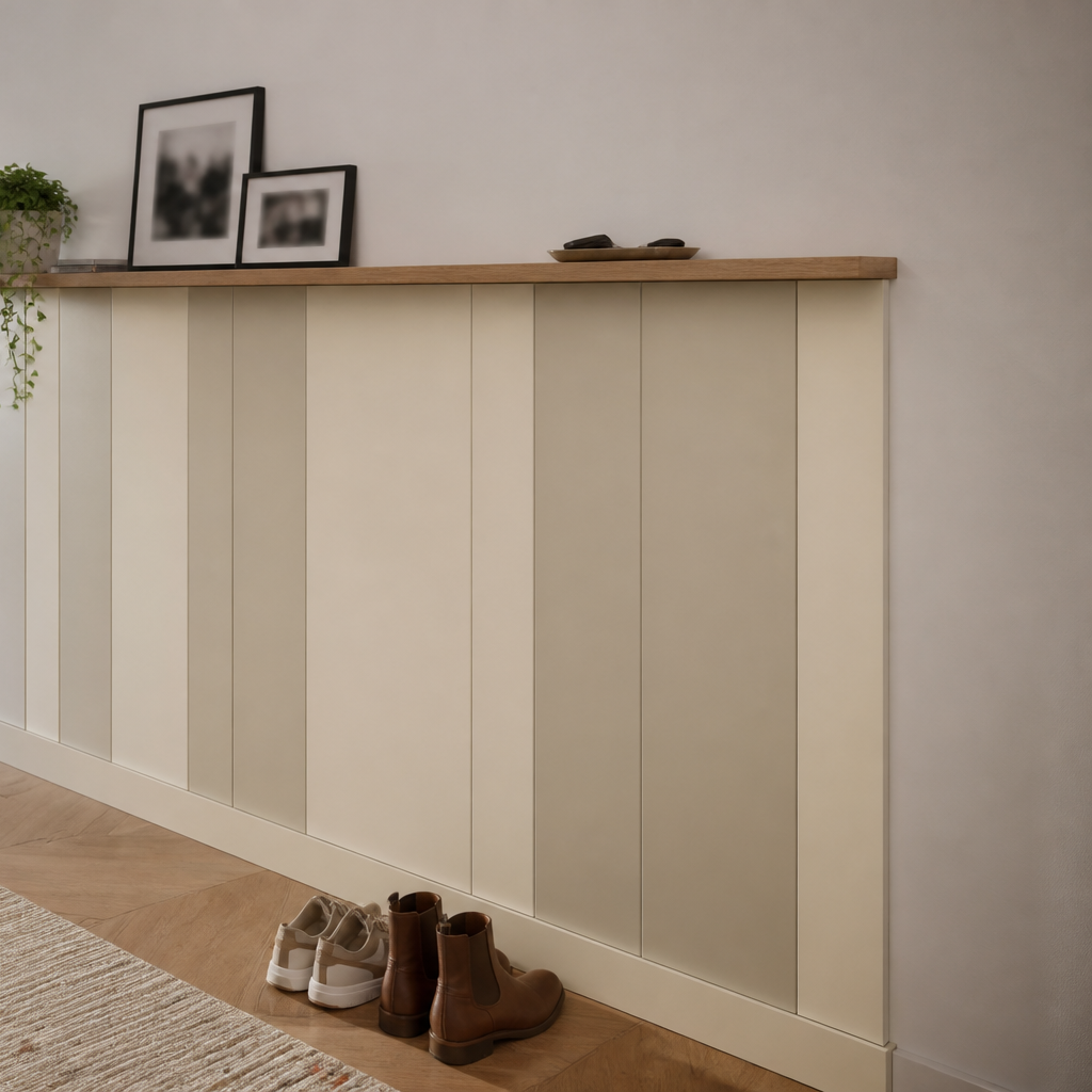 Parete Corridoio con boiserie bassa Rovere Aria 3