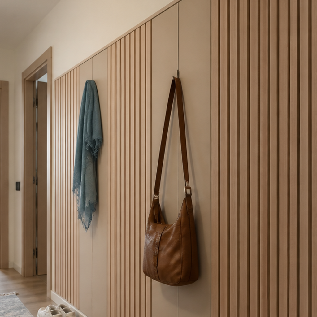 Parete Corridoio con listelli in legno Rovere Profilo 4