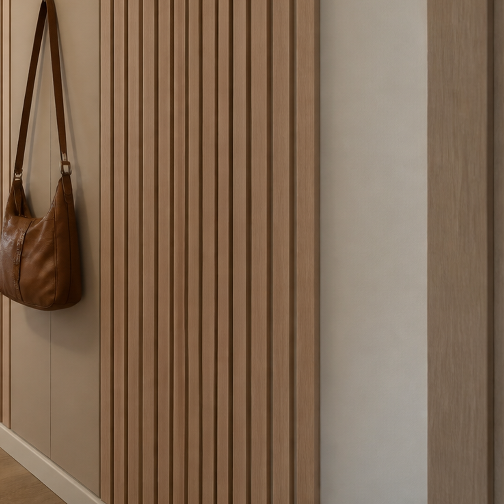 Parete Corridoio con listelli in legno Rovere Profilo 5