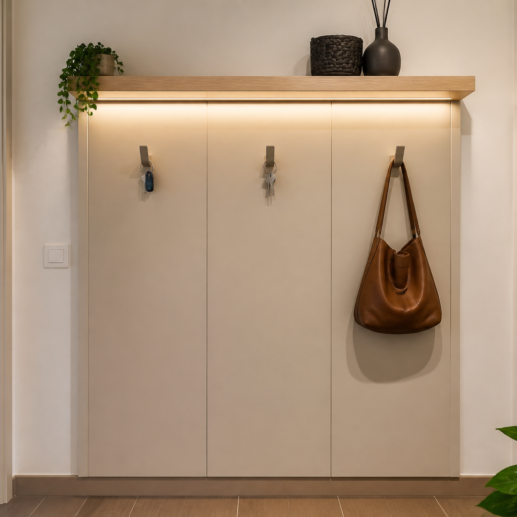 Parete Ingresso con LED Rovere Casa 1