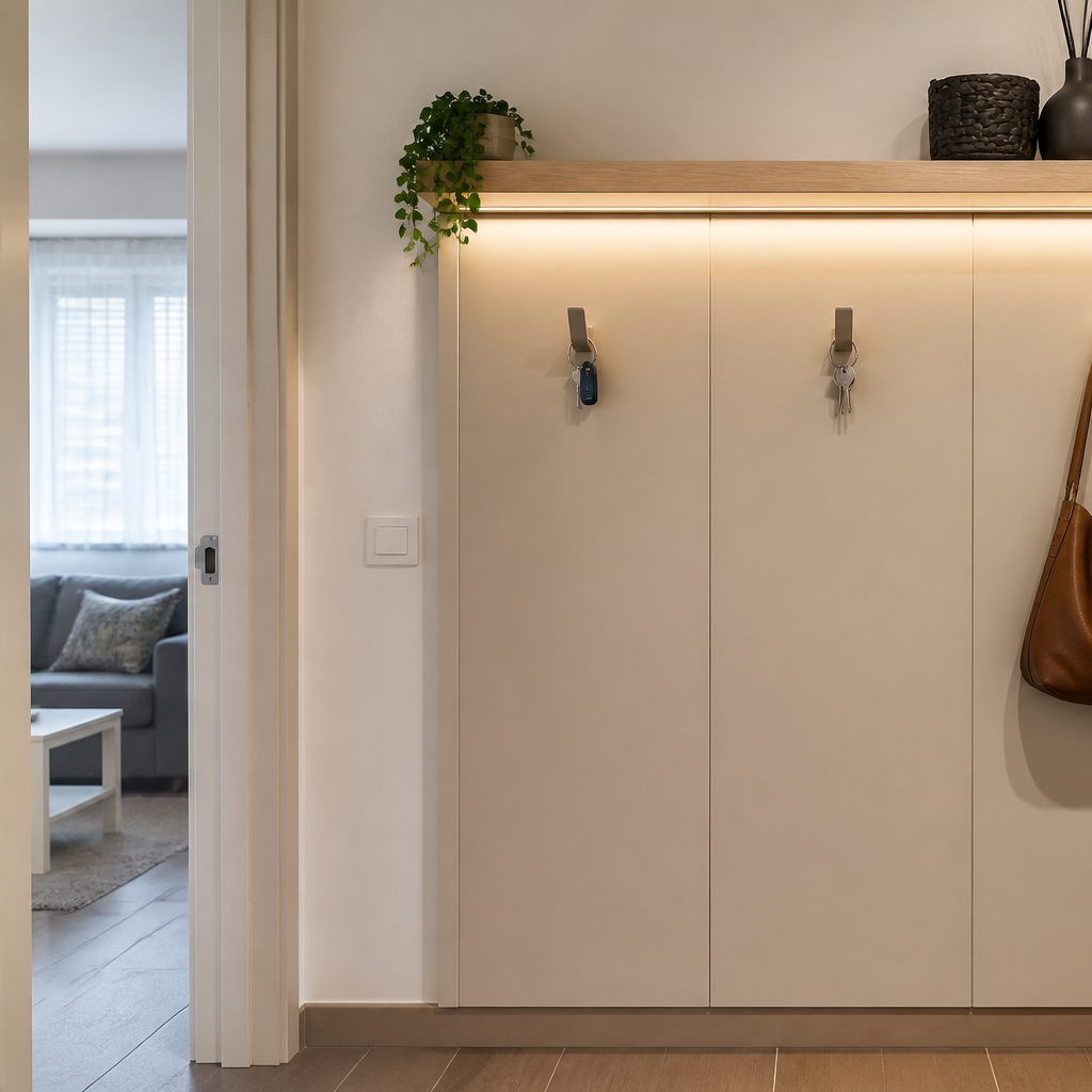 Parete Ingresso con LED Rovere Casa 2