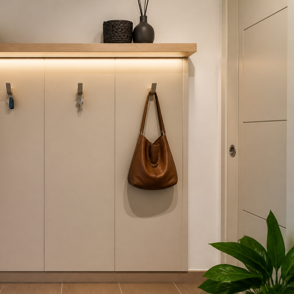 Parete Ingresso con LED Rovere Casa 3