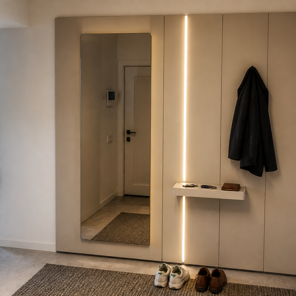 Parete Ingresso con LED Specchio Atelier 1