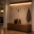 Parete Ingresso con LED Noce Calma 1