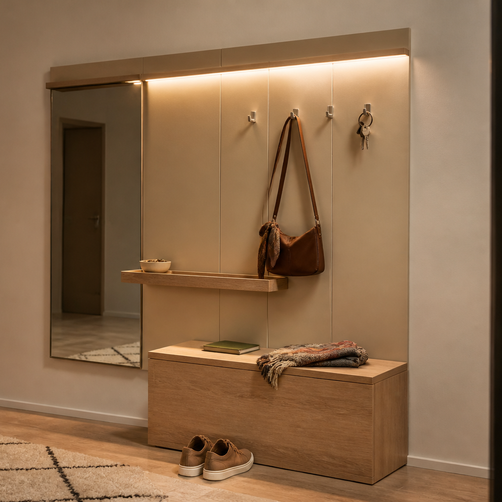 Parete Ingresso premium compatto Rovere Profilo 1