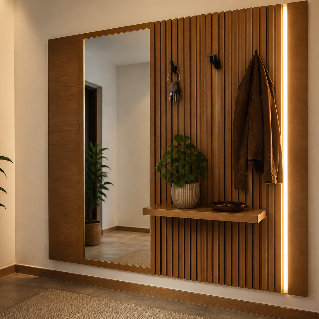 Parete Ingresso premium compatto Noce Naturale 1