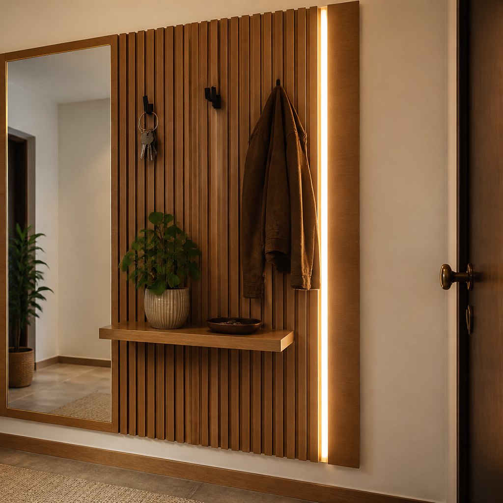 Parete Ingresso premium compatto Noce Naturale 3