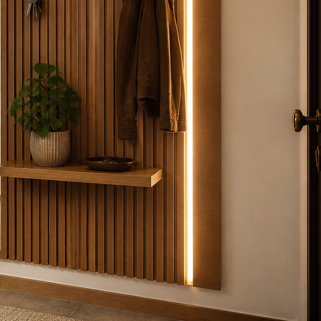Parete Ingresso premium compatto Noce Naturale 5