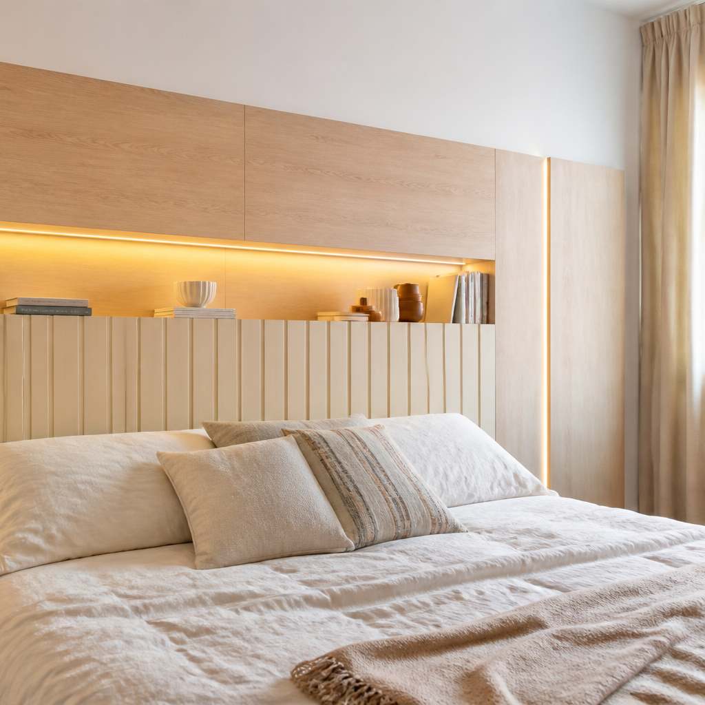 Parete Camera con LED Rovere Casa 3
