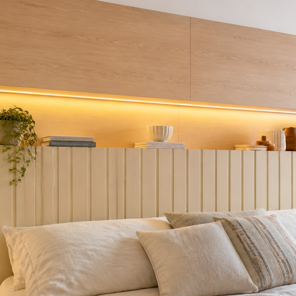 Parete Camera con LED Rovere Casa 4