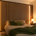 Parete Listelli dietro letto Noce Aria 1