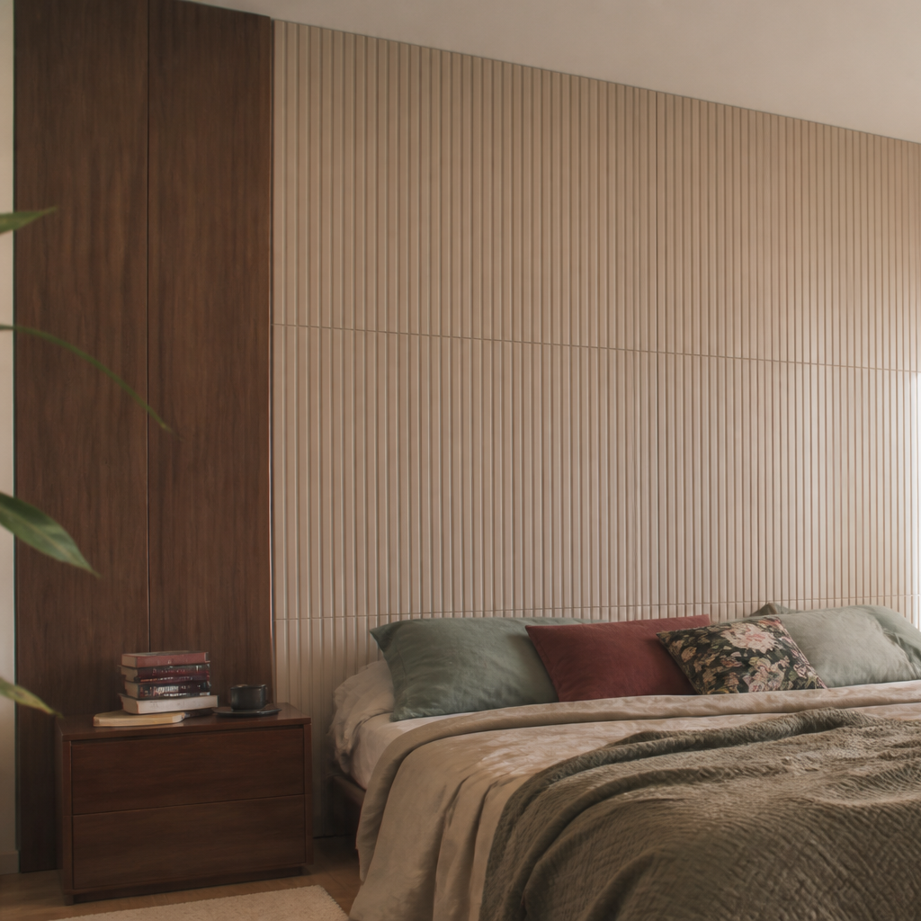 Parete effetto legno caldo Noce Atelier 2