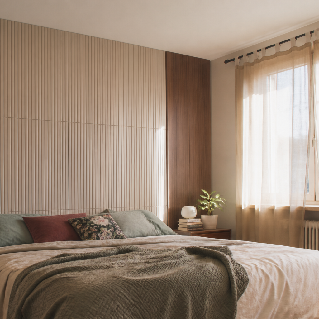 Parete effetto legno caldo Noce Atelier 3
