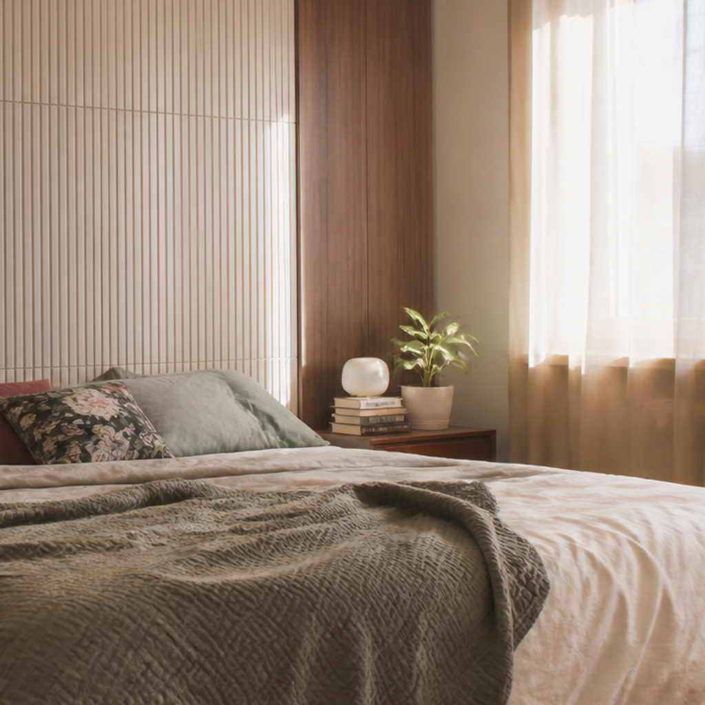 Parete effetto legno caldo Noce Atelier 5