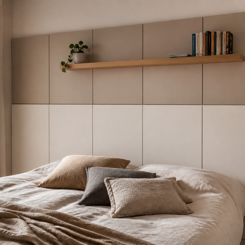 Parete minimal camera Rovere Ritmo 1