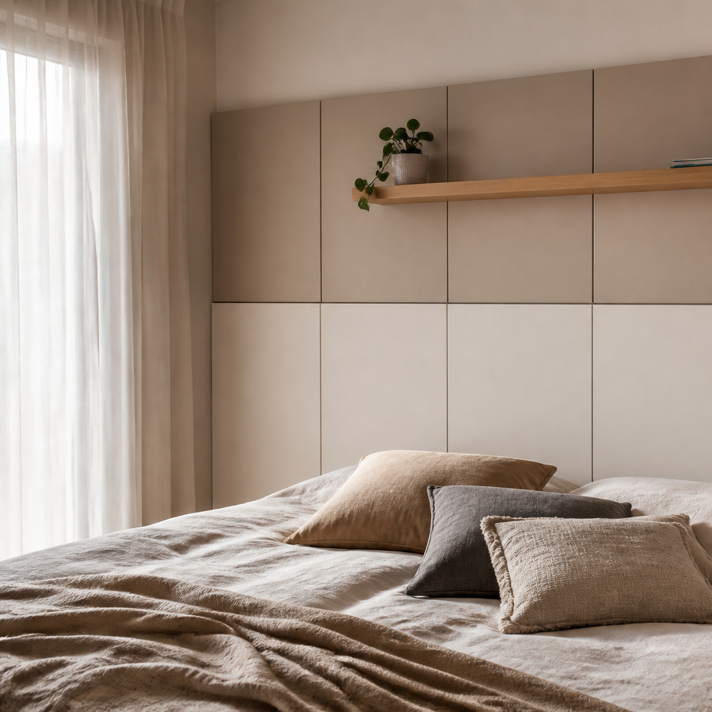 Parete minimal camera Rovere Ritmo 2