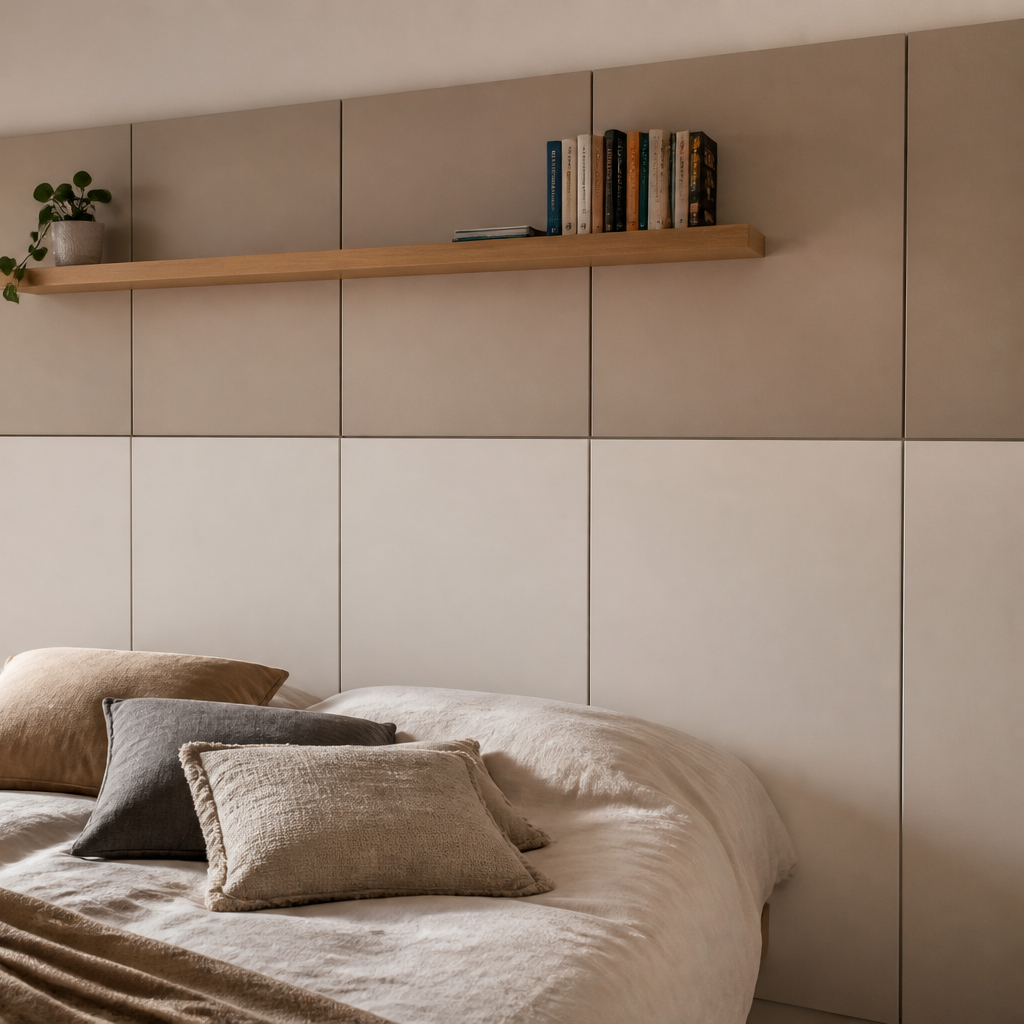 Parete minimal camera Rovere Ritmo 3